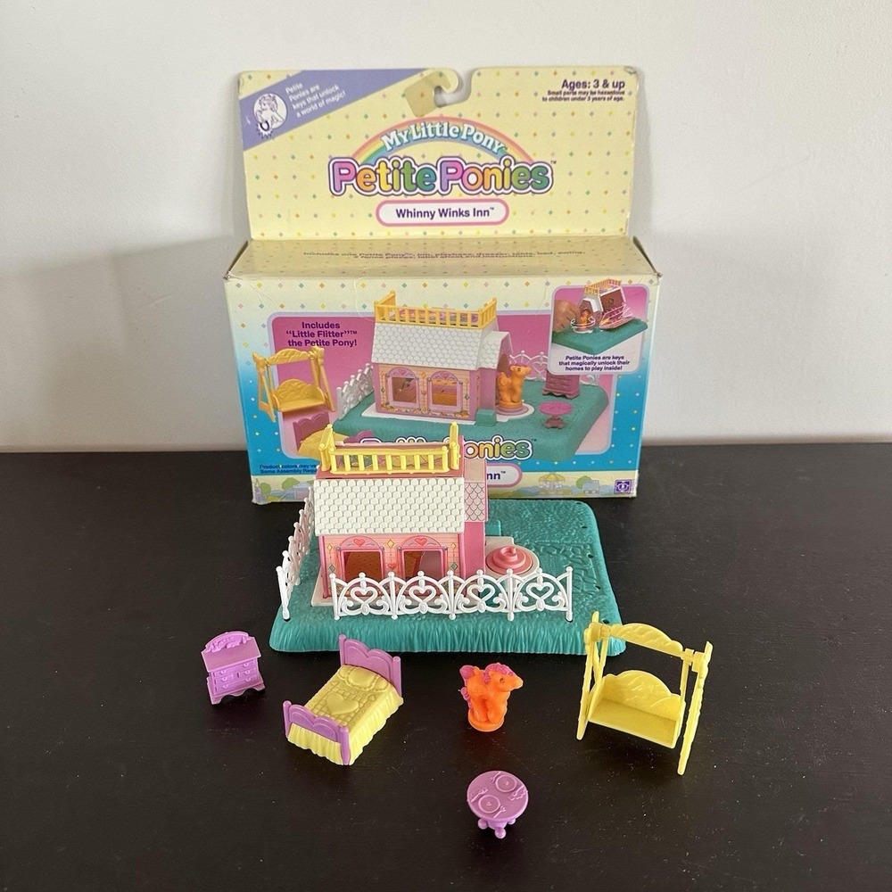 Vtg Petite Ponies My Little Pony‎ Mini Whinny Winks Inn With Box